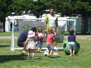 Coogee fair fun day Coogee fair fun day, kicking a goal